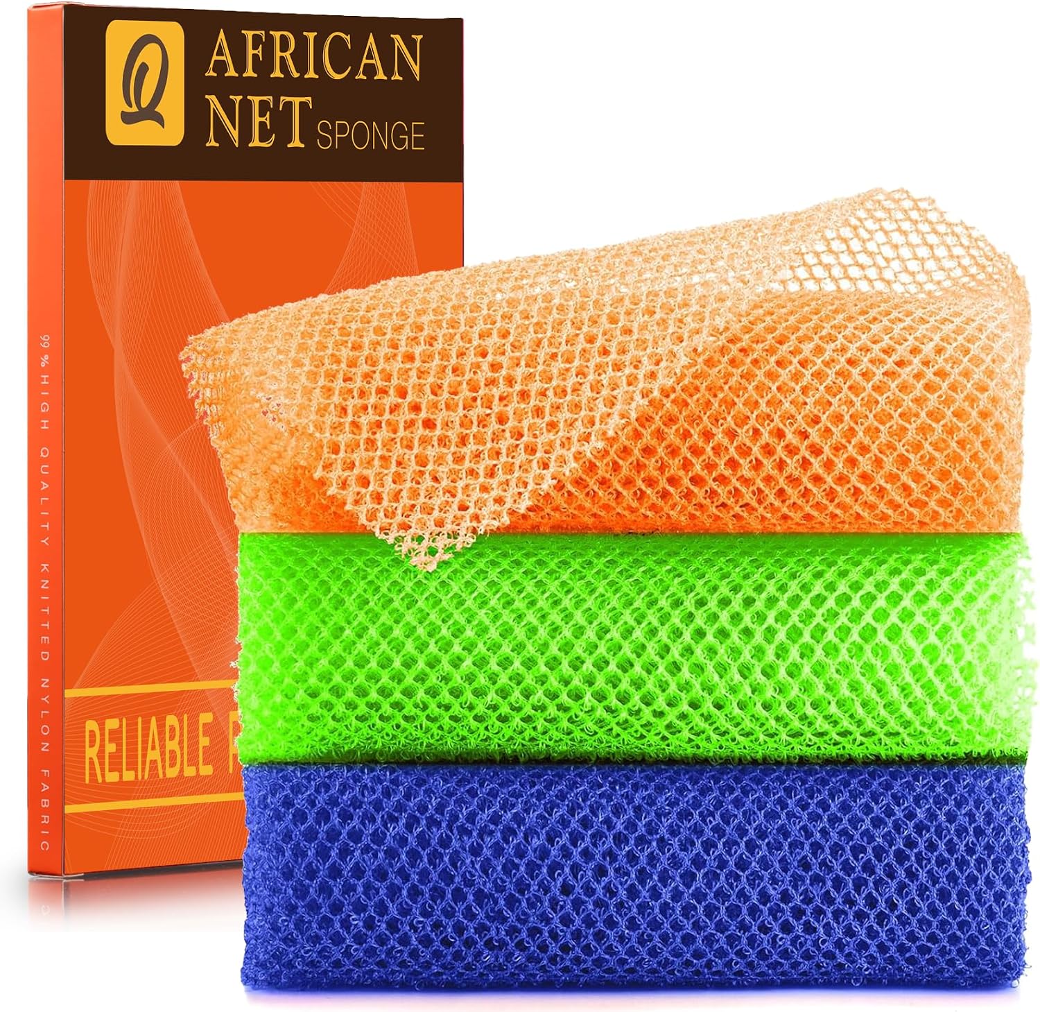 African Bath Sponge African Net Long Net Bath Sponge Exfoliating Shower Body Scrubber Back Scrubber Skin Smoother,Great for Daily Use Quick Pick Grocers